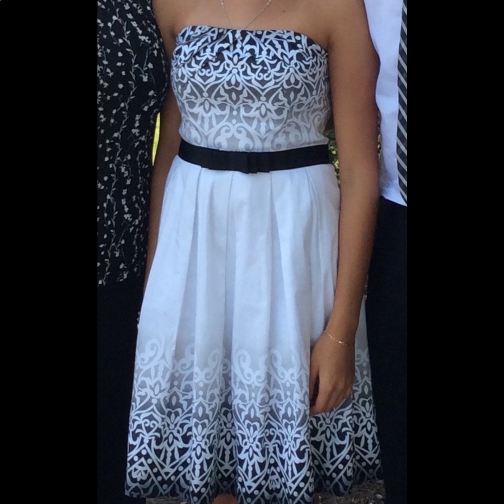 white strapless dress